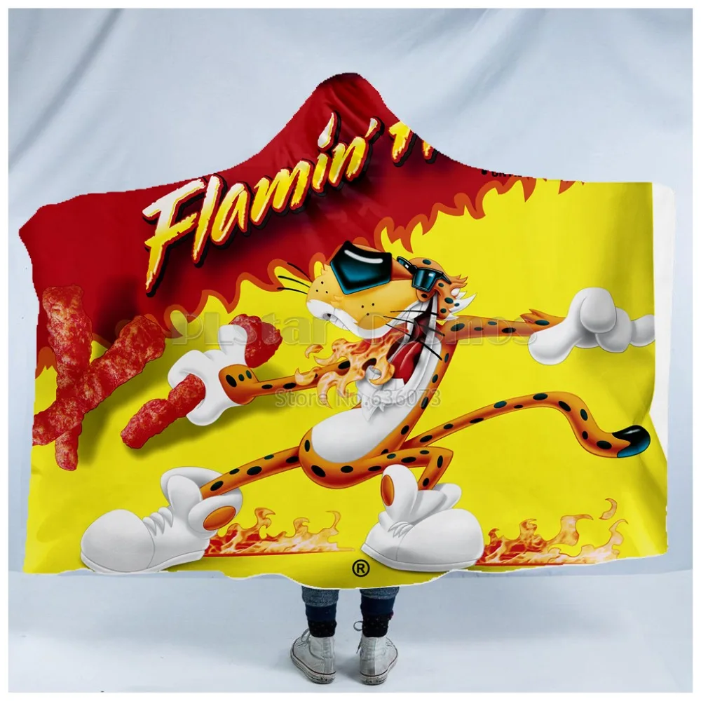 Plstar Cosmos Hot Cheetos food Harajuk funny  Hooded Blanket 3D full print Wearable Blanket Adults men women style-1