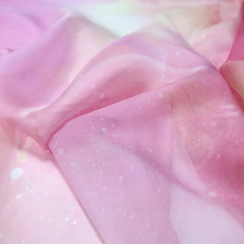 

Шифоновая ткань с градиентом звездного неба, мечта, радужный цвет, полиэстер, материал для DIY, танцевальное платье ханьфу, костюм, шитье, ремесло