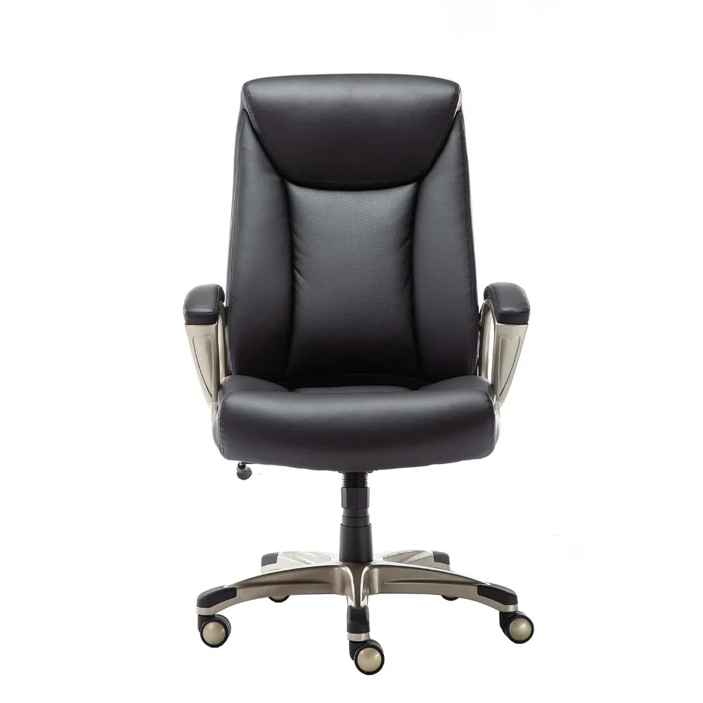 

Bonded Leather Big & Tall Executive Office Computer Desk Chair, 350-Pound Capacity, Black, 29.5"D x 27.25"W x 47"H