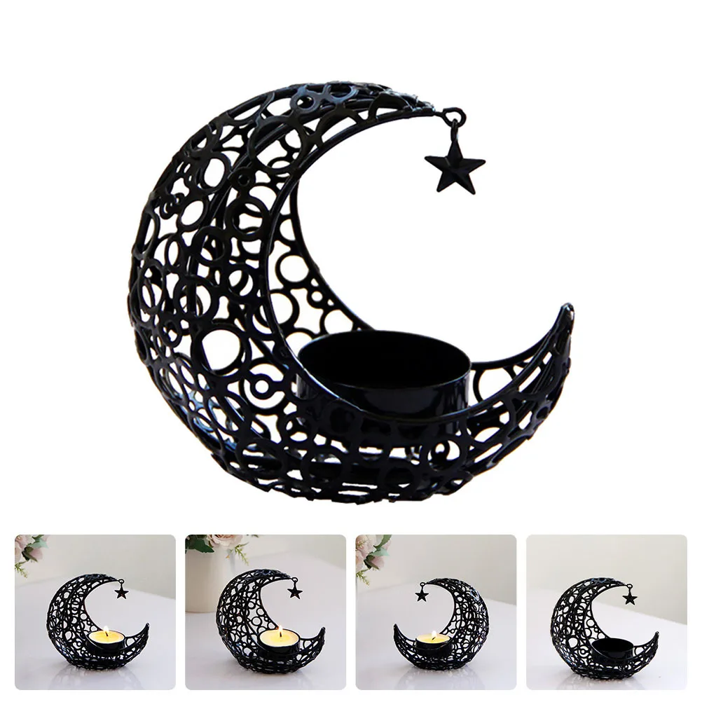 

Moon Holder Hollow Moon Modeling Candleholder Design For Home Bar Restaurant Decor Stand Decorative Ornament