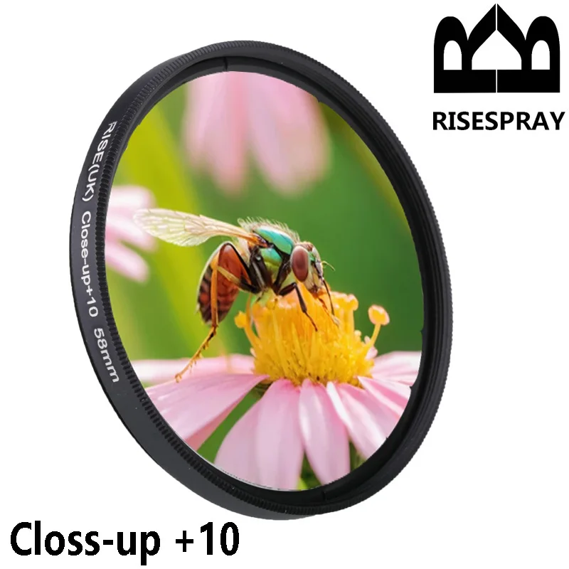 Macro cerca de arriba 10 + filtro de lente para Canon eos Sony Nikon d600 200d accesorios 60d 18-200 400d 37 49 52 55 58 62 67 72 77 82mm