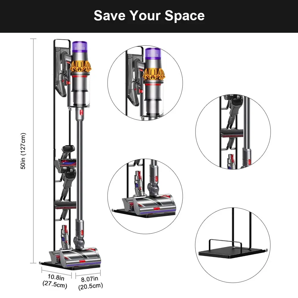 Dyson Vacuum Stand for Cleaners and Accessories, Metal Storage Bracket, Stand Holder, V15, V11, V10, V8, V7, V6