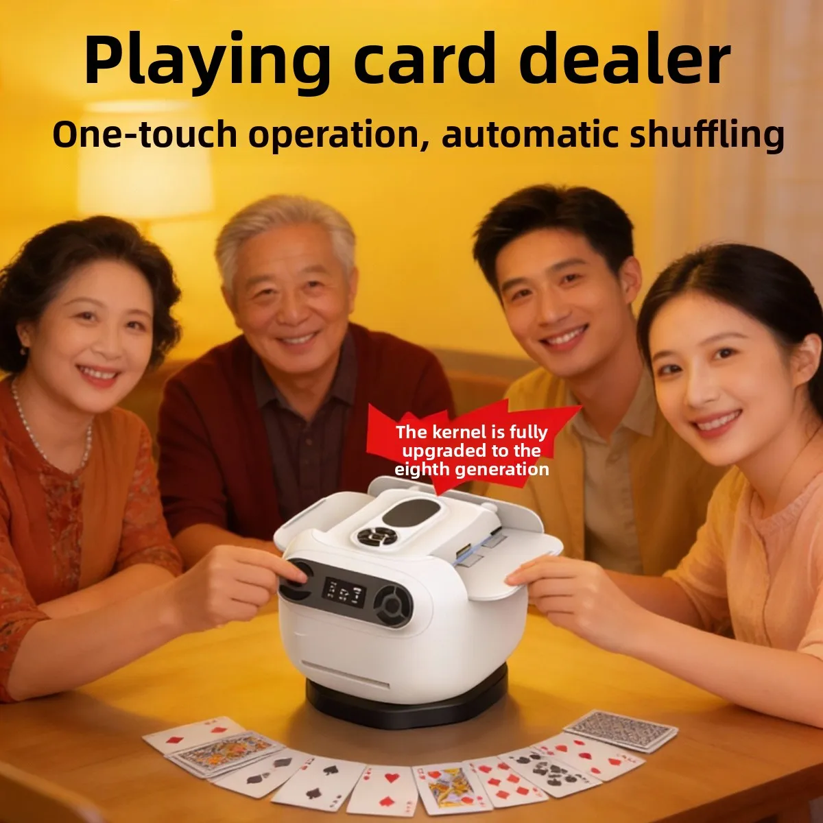 Smart Shuffling Anti-cheat Fully Automatic Small Poker Dealing Machine Model 06 with All-in-one Washing and Landlord Features