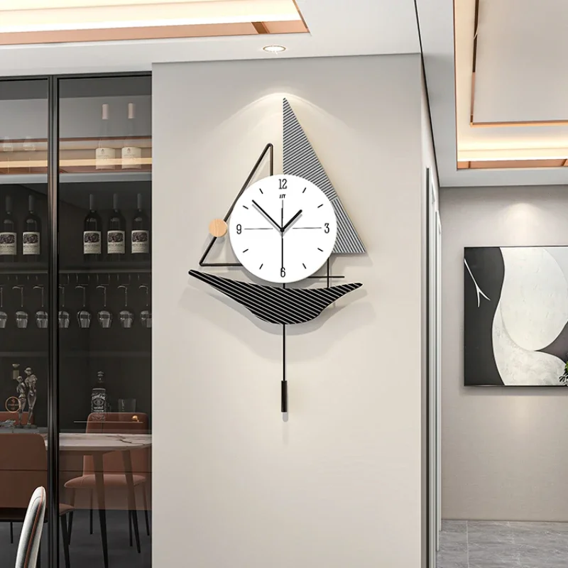 

Creative decoration clock wall living room modern simple 2024 new home dining table