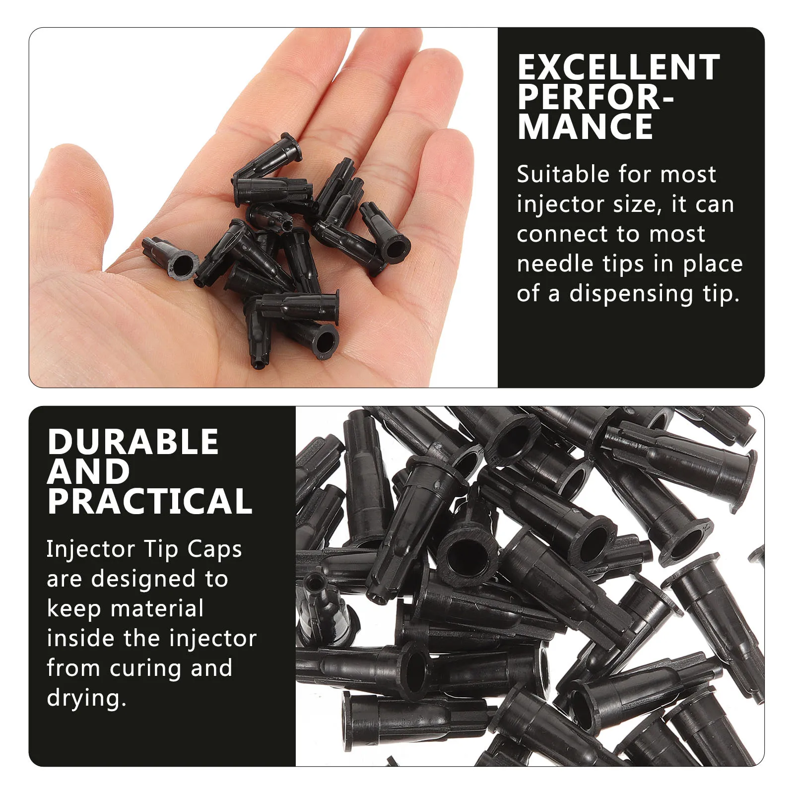 

250Pcs Syringe Tip Caps Reusable Plastic Injector Sealing Caps with Luer Lock Design Anti-Clog for Adhesives Paints Solder Paste