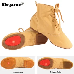 Women's New Jazz Boots Children High Top Dance Shoes Ballet Shoes Soft Sole Men Modern Dance Yoga Train Canvas Dance Short Boots