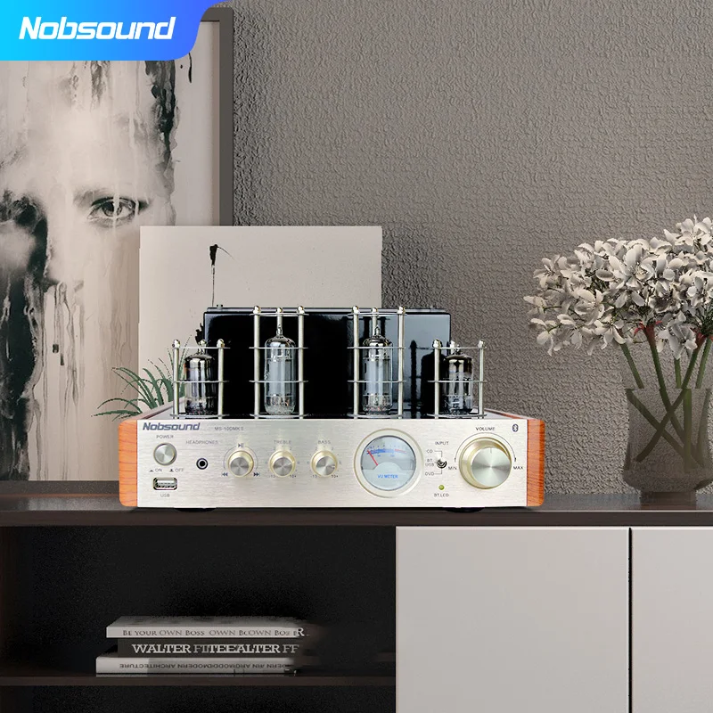 Audiophile High-power Tube Power Amplifier Wireless Bluetooth HIFI Mini Tube Power Amplifier Amp Optical Fiber Coaxial Interface