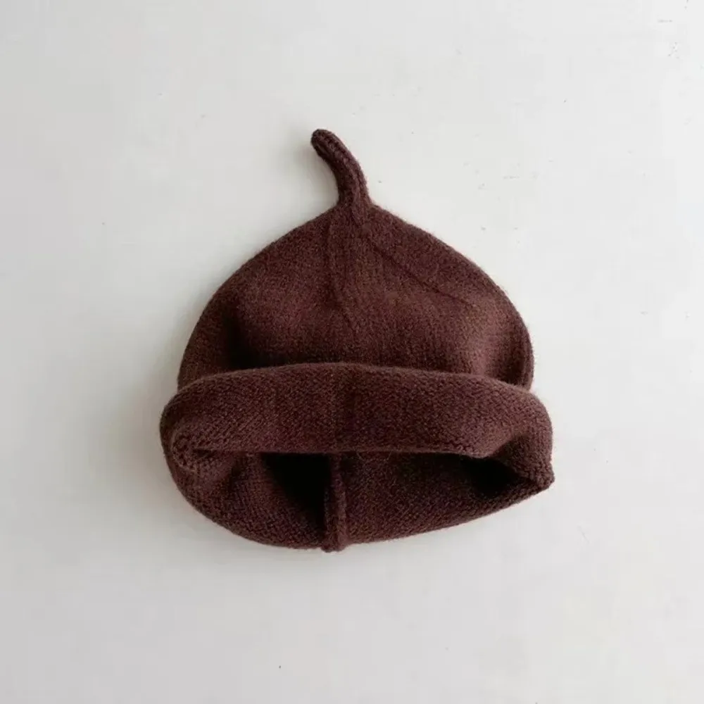 

Cute Solid Color Winter Hats Knitted Thick Crochet Bonnet Winter Warm Photography Props Children Beanies Cap