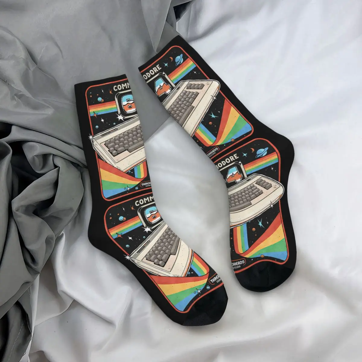 Colorful Commodore 64 Advanced Home Computer Sports Socks Polyester Long Socks for Women Men