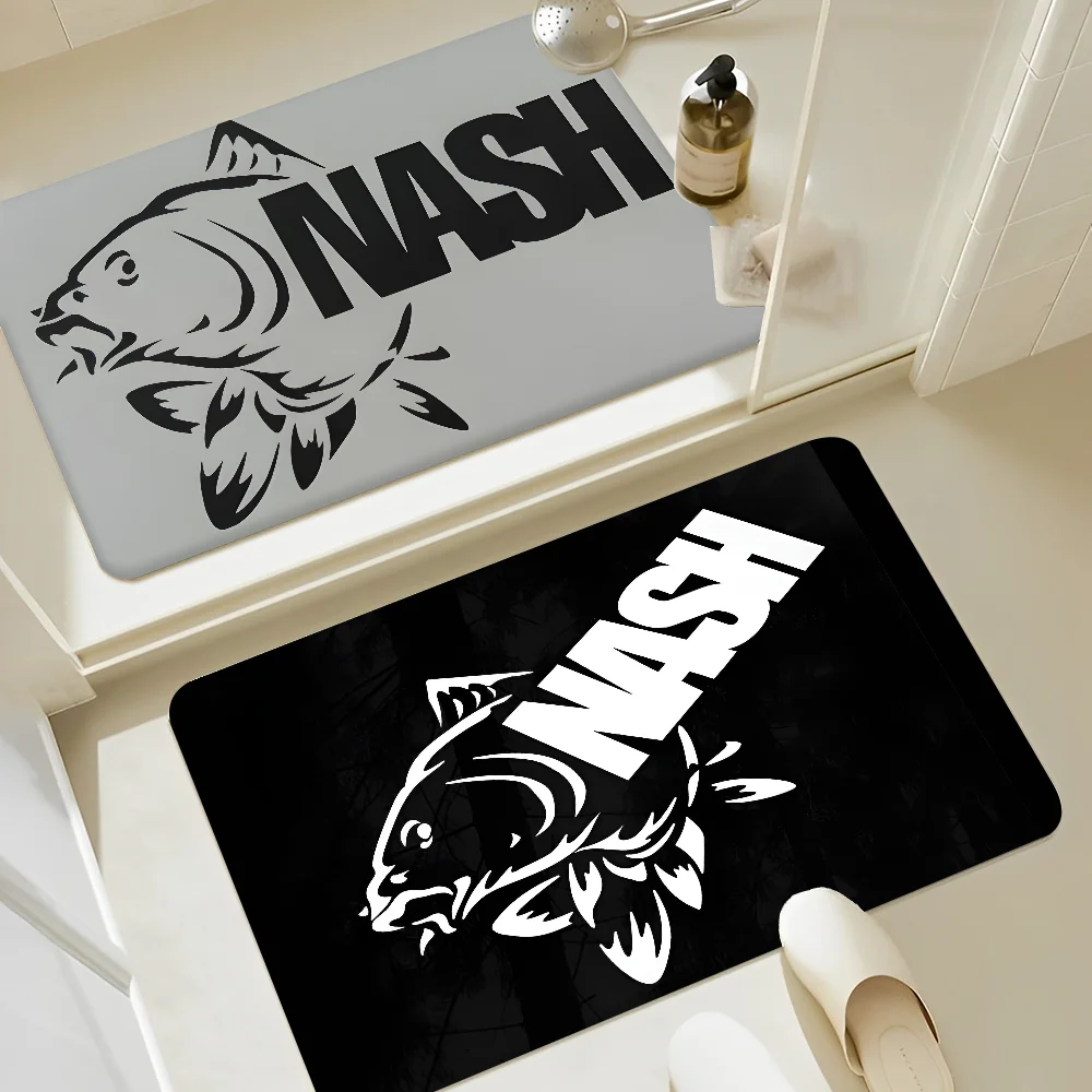 Nash Fishing Logo Kitchen Mat Kids Room Bedroom Decoration Balcony Anti-Slip Doormat Living Room Alfombra