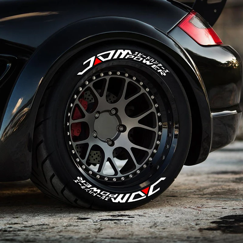 3D Thicken JDM Letters PVC Car Wheel Sticker Auto Tire Fashion Patch Waterproof Universal Decorative Accessory