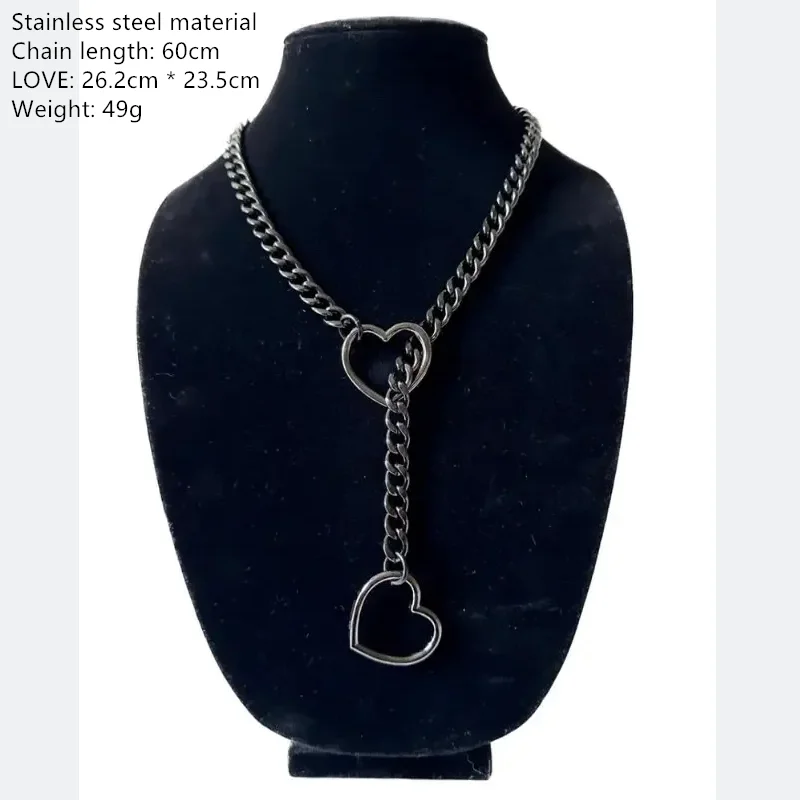 Idol star with the neck necklace Men and women short necklace personality long chain necklace short neck chain stainless steel