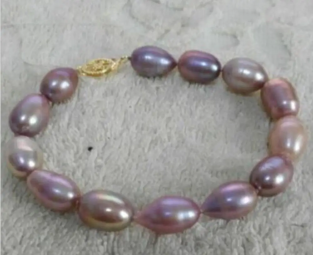 

Jewelry elegant 12-13m south sea baroque lavender pearl bracelet 7.5-8inch gold