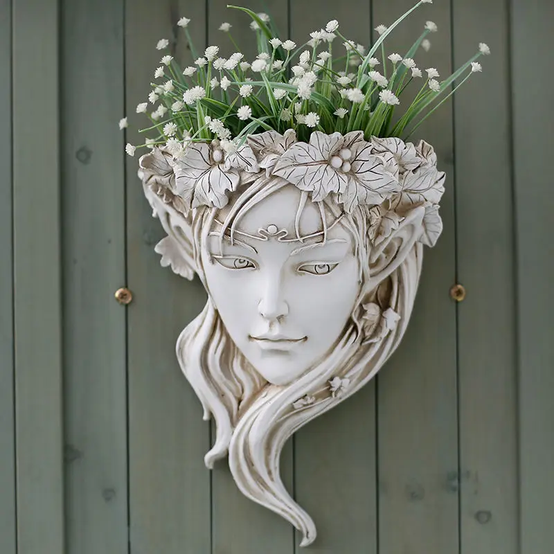 Imagem -05 - Woman Face Wall Hanging Flower Pot Jardim Beleza Resina Homestay Arranjo Floral Pátio Layout de Varanda Ornamentos para Casa