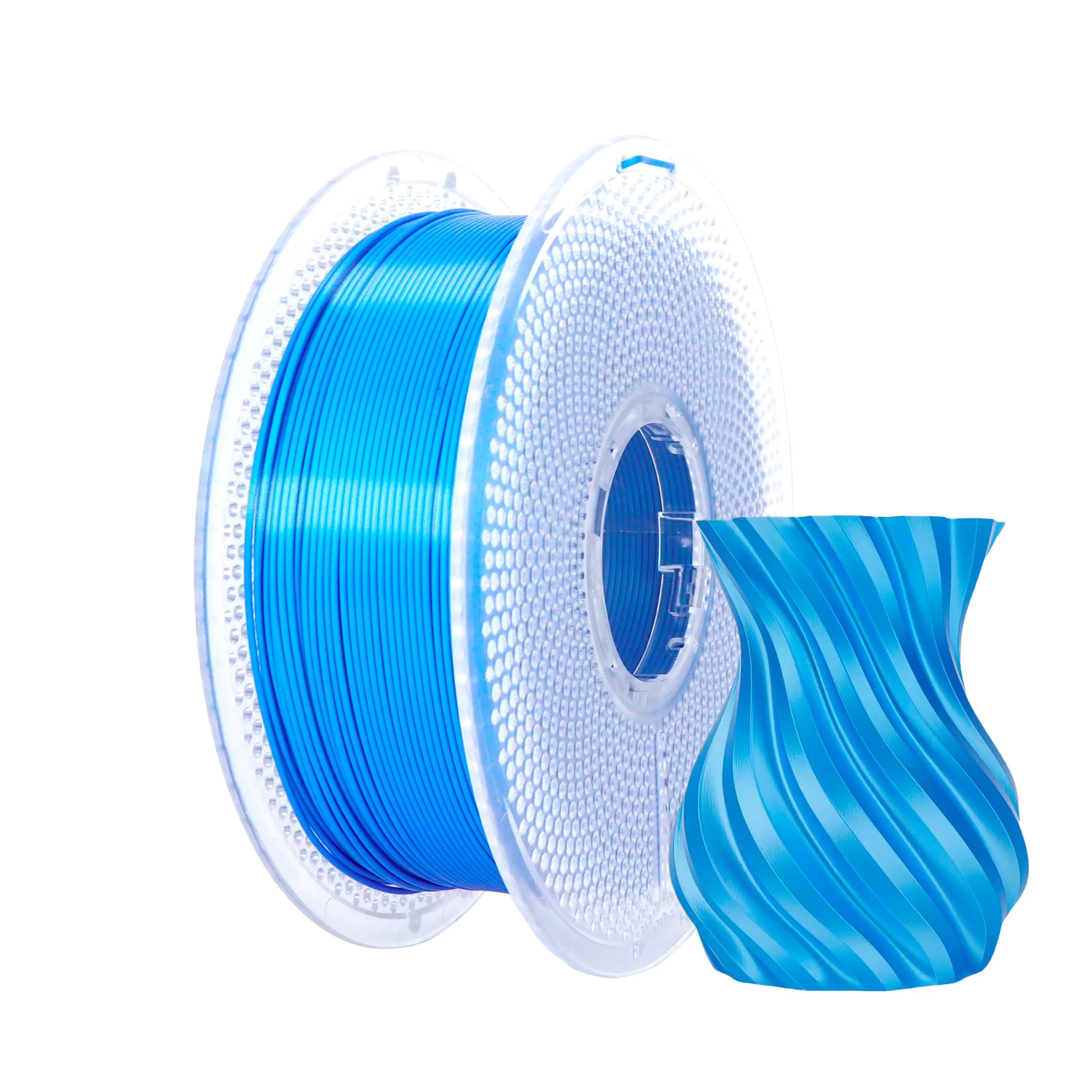 

Silk PLA+ 1Kg Sky Blue Filament 1.75mm, Suitable for most printers 1000g (2.2lbs) PLA 3D Printer Filament, PLA+Silk 1Kg Sky Blue