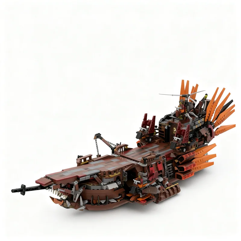 2937pcs MOC Pirates Steampunk Pirate Aircraft Carrier The Punk Model Building Blocks Construction Toy Christmas Gifts Kids Idea