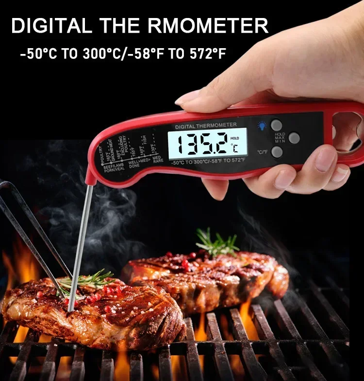 Digital BBQ Kitchen Food Thermometer For Meat Water Milk Cooking Food Probe Electronic Oven Waterproof Thermometer Kitchen Tools