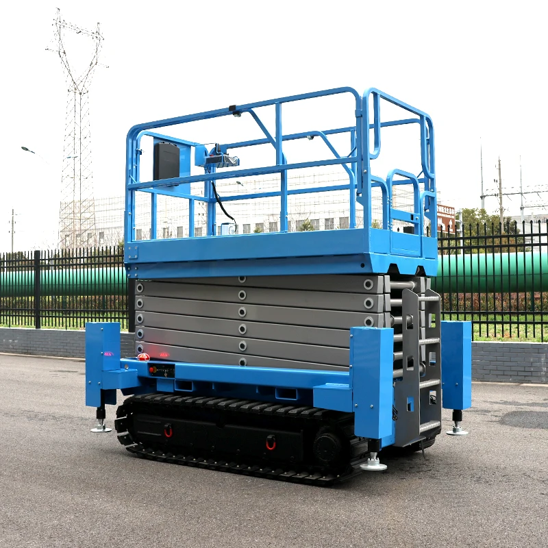 High Quality Wholesale 4m 6m 8m 10m 12m 14m Automotive Stationary Rough Terrain Crawler Mid Rise Scissor Lift