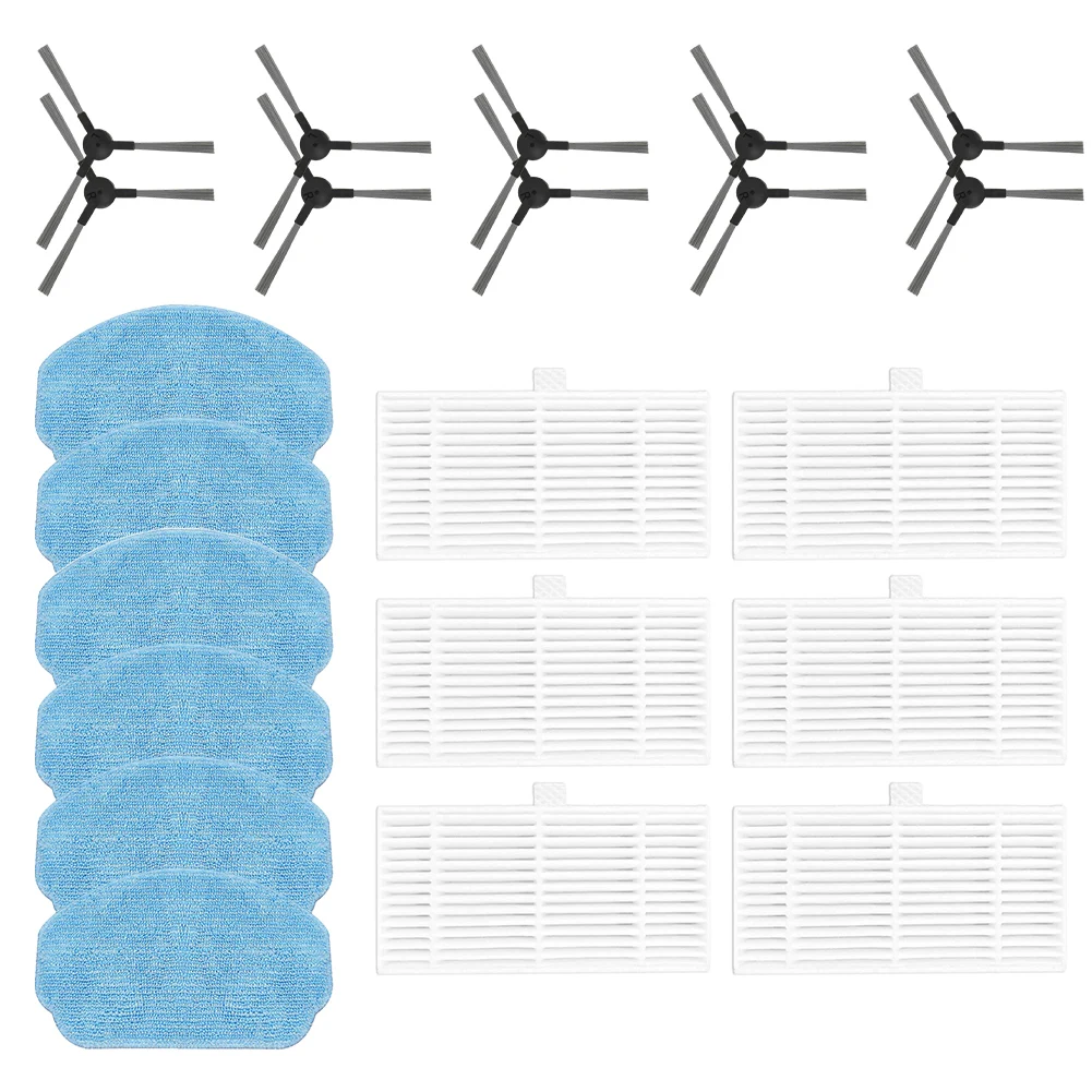 Aspirador Acessórios Kit para Robô, Escovas Laterais, Filtros, Mop Pads, Vorcon BR150, Conga 999