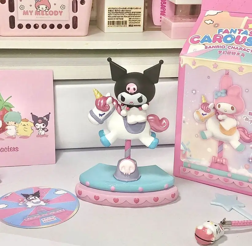 New Sanrio Dream Carousel Blind Box Kawaii Kuromi My Melody Hello Kitty Cinnamoroll decorazione Desktop regalo di san valentino