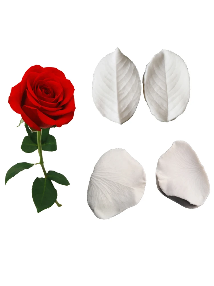 Rose Petals Veiner Sugar Tool Meridians Flower Silicone Cake Mold Simulation Gum Paste Mould Clay Cake Decorating Tools  M2505