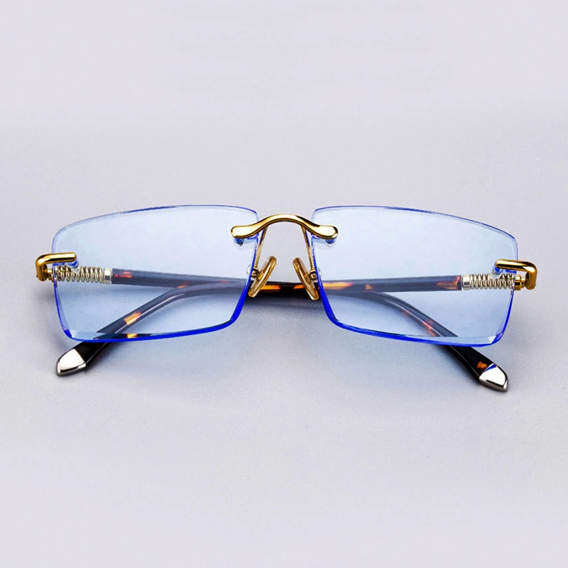 Occhiali da sole in vetro cristallo senza montatura uomo Business occhiali da sole in pietra naturale donna lenti minerali montatura in acetato