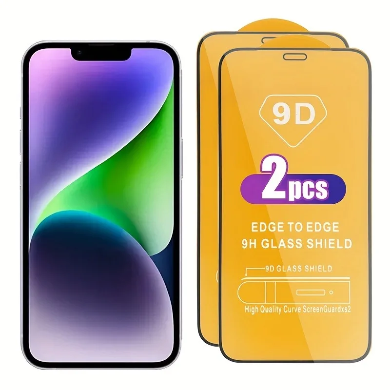 2 sztuki szkła hartowanego 9H do iPhone'a 11 Pro Max 12 Mini 13 Pro Screen Protector do iPhone'a 14 Pro Max 15 14 Plus GlASS Film