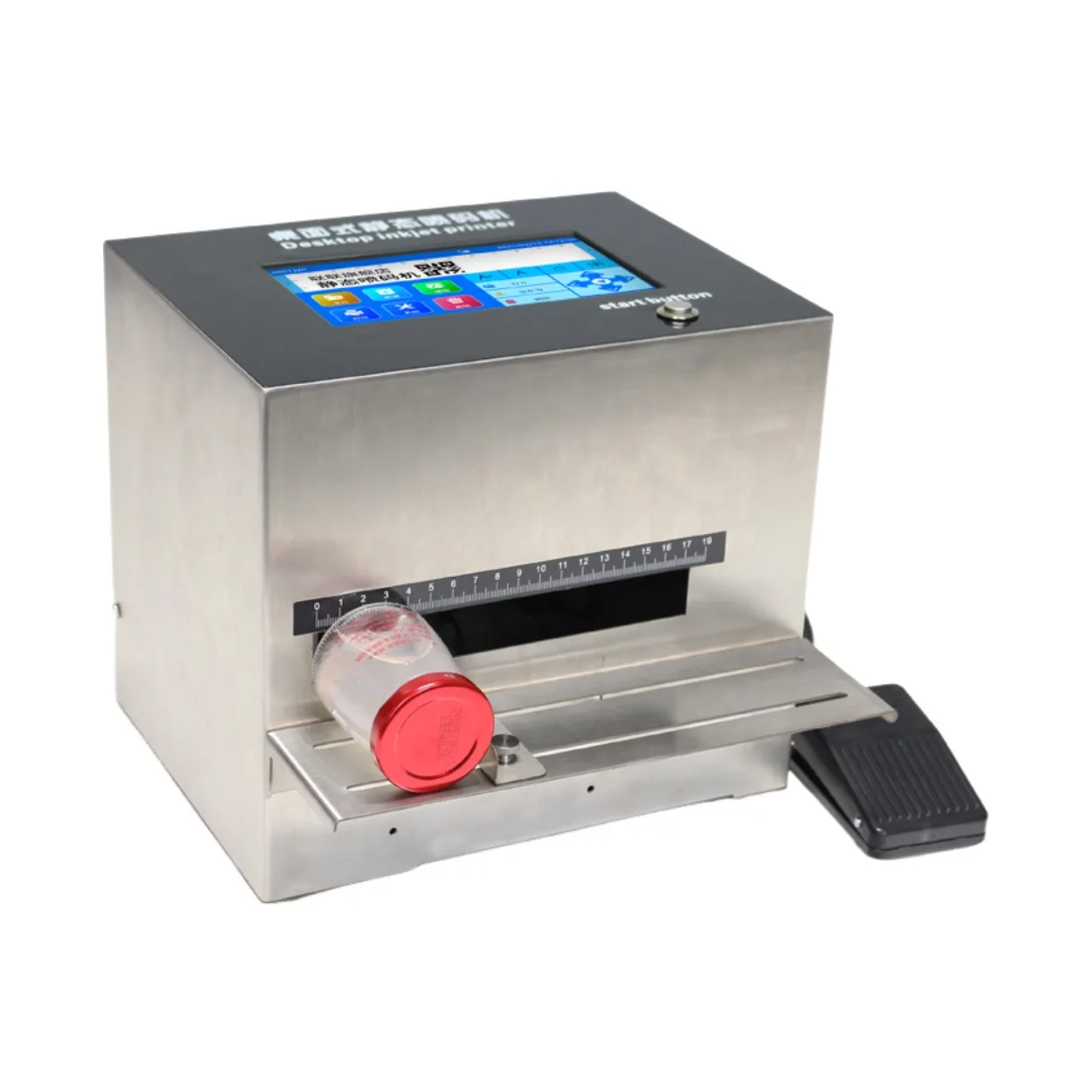 

PJT-I Static Ink Jet Batch Coding Machine Automatic Thermal Inkjet Printers Glass Dropper Bottle Bottom Printing Date