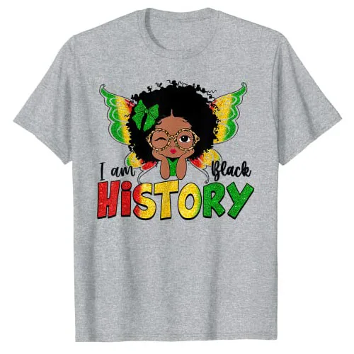 I Am Black History Month Black Melanin Kids Girl Toddler Proud T-Shirt Juneteenth Y2k Clothes African American Queen Graphic Tee