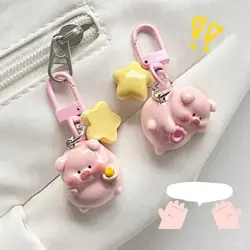 Creative Resin Cartoon Key Chain Bag Pendant Decoration Pink Pig Pendant Charms Korean Style 3D Key Chain Girls