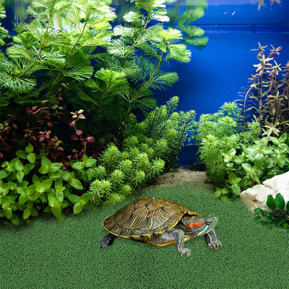 

Artificial Grass Square Mat Realistic Turtle Basking Platform Floating Island Uv Exposure Aquarium Accessory Fake Grass for Dog