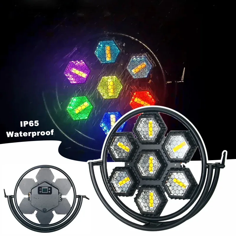 

Уличный ретро-светильник с 7 светодиодами высокой мощности, IP65, матричный, для патио и сада, с управлением DMX512, RGBW, белый цвет