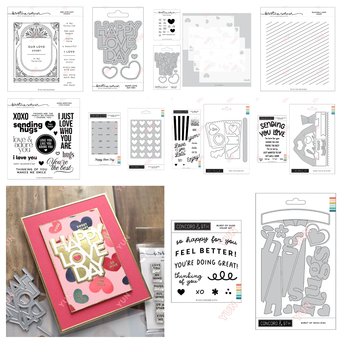 2025 Concord & 9 januari nieuwe stansmessen handen vol liefde sterven vakantie decoraties handgemaakte embossing scrapbooking wenskaart