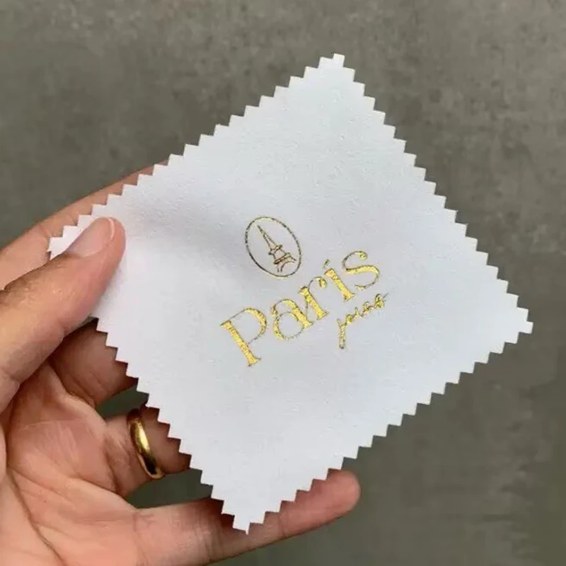 

100pcs Custom Logo Free 8x8cm Silver Polishing Jewelry Cleaning Anti Tarnish Reusable Soft Wiping Cloth Jewelry Suede Cloth