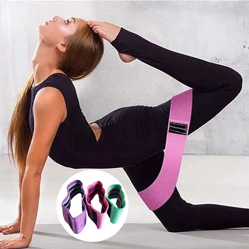 Fabric Resistance Hip Booty Bands Glute Thigh Elastic Workout Bands Squat Circle Stretch Fitness Strips Loops Yoga Gym Equipment