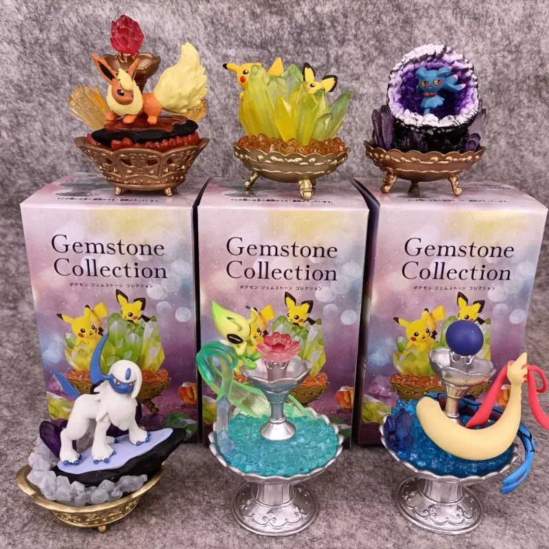 RE-MENT Pokemon Five Dynasties Starry Sky Gem Series Blind Box Toys Anime Figure Pikachu Milotic Doll Toys Collect Ornaments