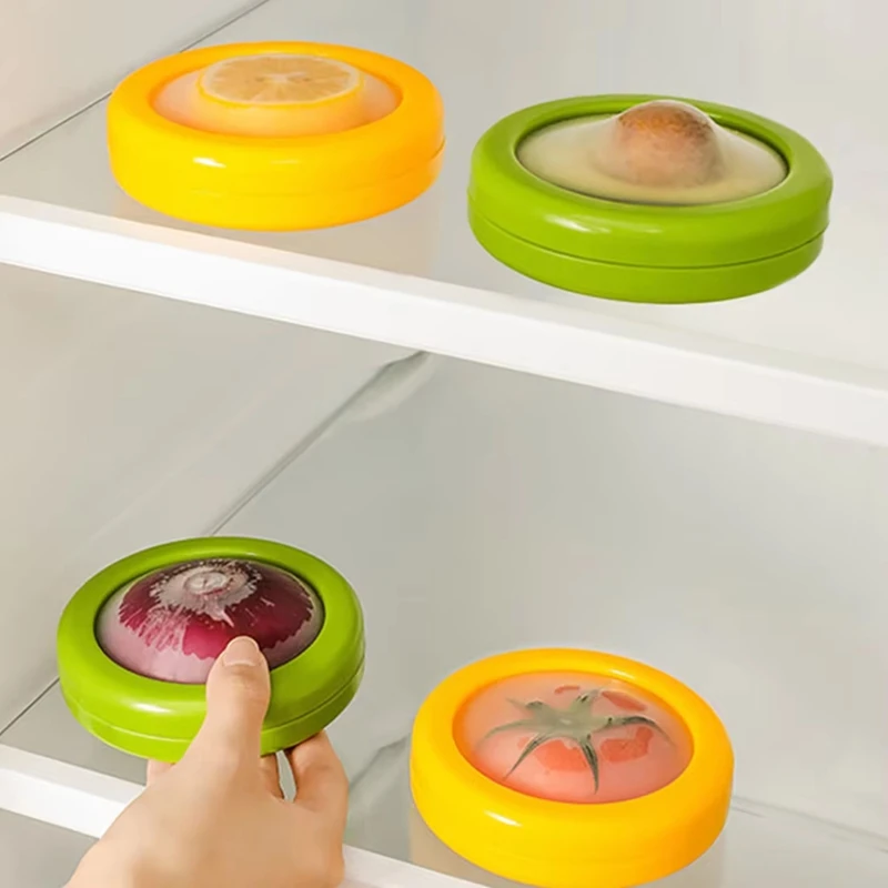 ABBN-Silicone Food Storage Containers For Freshness - Avocado, Lemon, Tomato Keeper, Kitchen Accessories & Gadgets