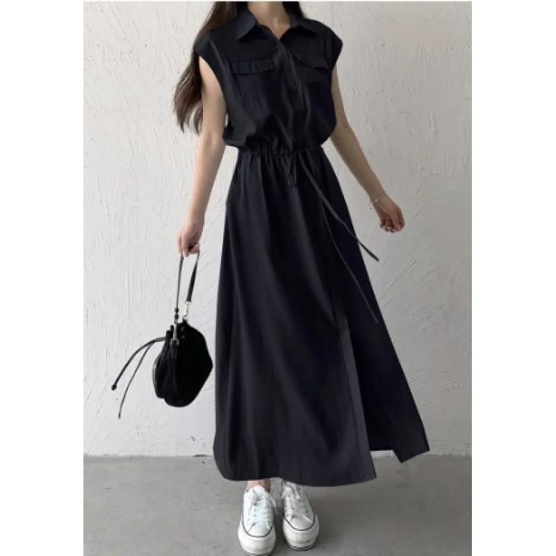 فستان صيفي جديد على الطراز الياباني بجيب متوسط الطول وياقة مقلوبة غير رسمية #3