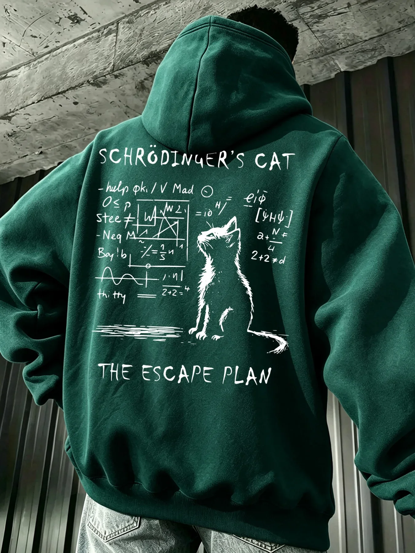 Men's Hooded Fleece Sweatshirt American Autumn Streetwear Essential Letter Print Hoodie Suitable for Campus Wear Fashion
