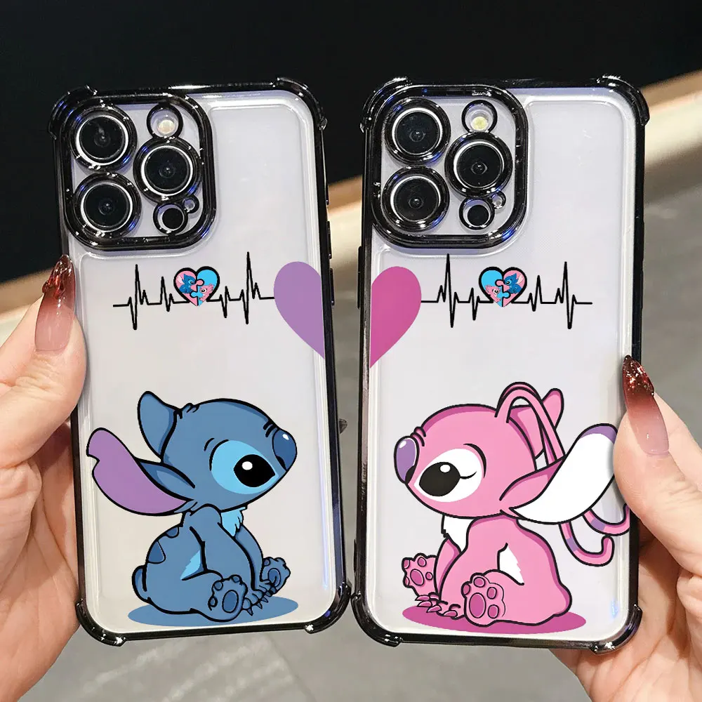 

Luxury Shockproof Case For iPhone 17E 17 16 Pro 15 14 13 12 11 Pro Max 17 Air 16 E 15 Plus Silicone Phone Cover Love Stitch Cute