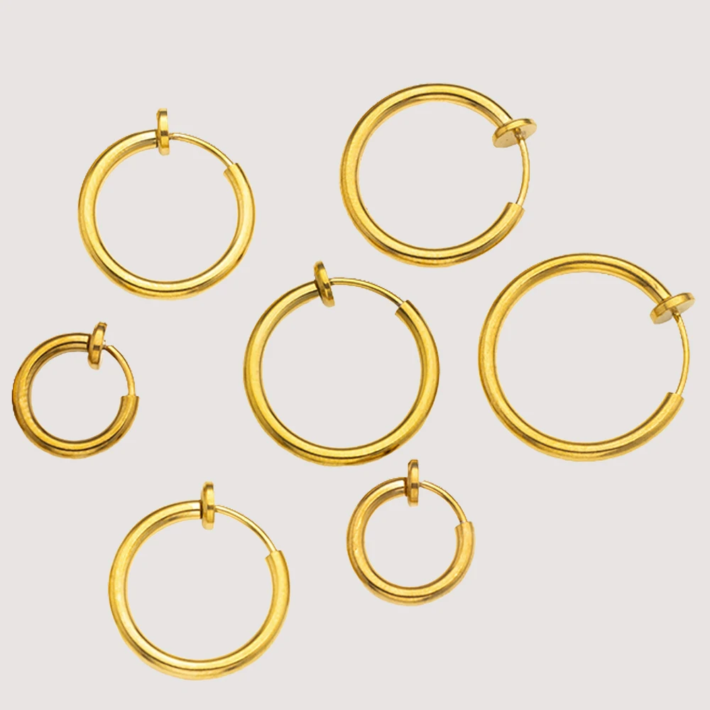 5Pairs Stainless Steel Nose Ring Hoop Clip on Fake Septum Non Piercing Spring Hoop Lip Ring Cartilage Earrings for Women image 6