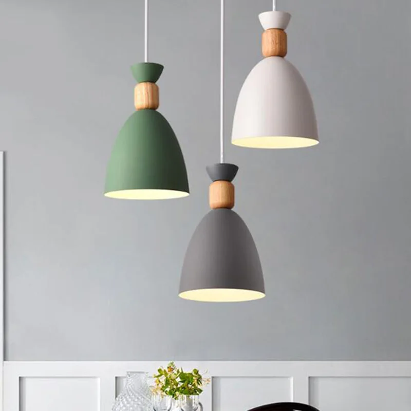 

LED Pendant Light Living Bedroom Bedside Modern Macaron Hanging Lamp Restaurant Bar Porch Dining Room Chandelier Lighting