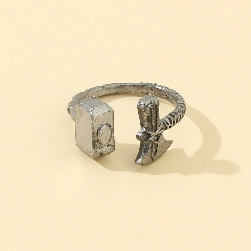 Superhero Rings Avengers Mjolnir Opening Adjustable Rings for Men Vintage Fashion Decoration Accessories Gift