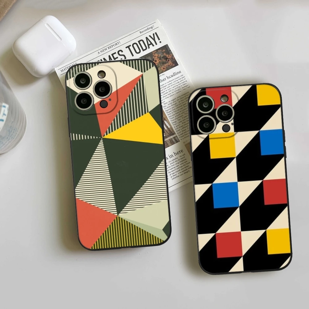 

Bauhaus Exhibition Art Phone Case for Iphone 15 14 12 11 13 Pro Max Mini X XR XS 7 8 Max SE 2020 Soft Dark Skeleton Phone Covers