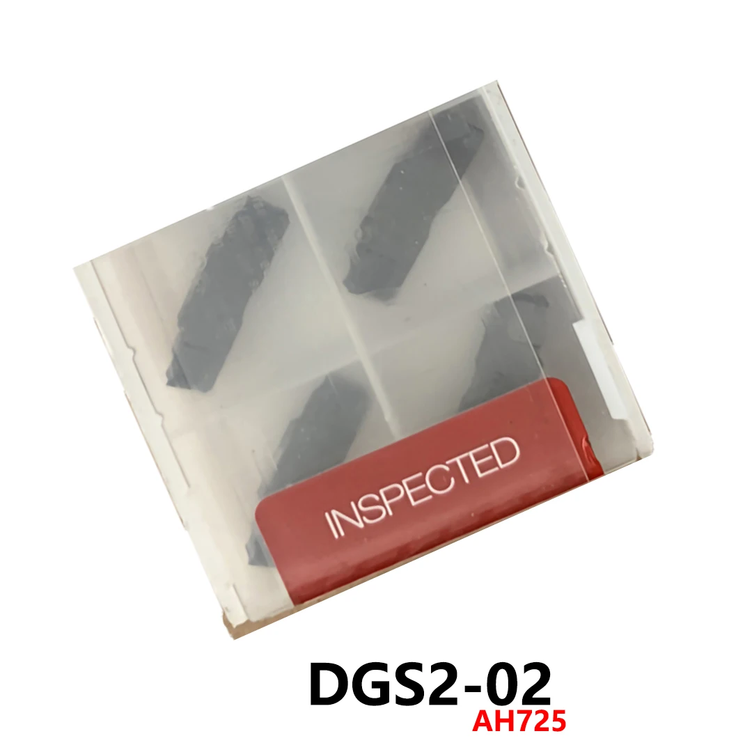 Original DGS2-02 AH725 insertos de carburo de ranurado CNC soporte de herramientas internas externas placas de cuchillas DGS2 02 10 unids/caja herramienta de torno