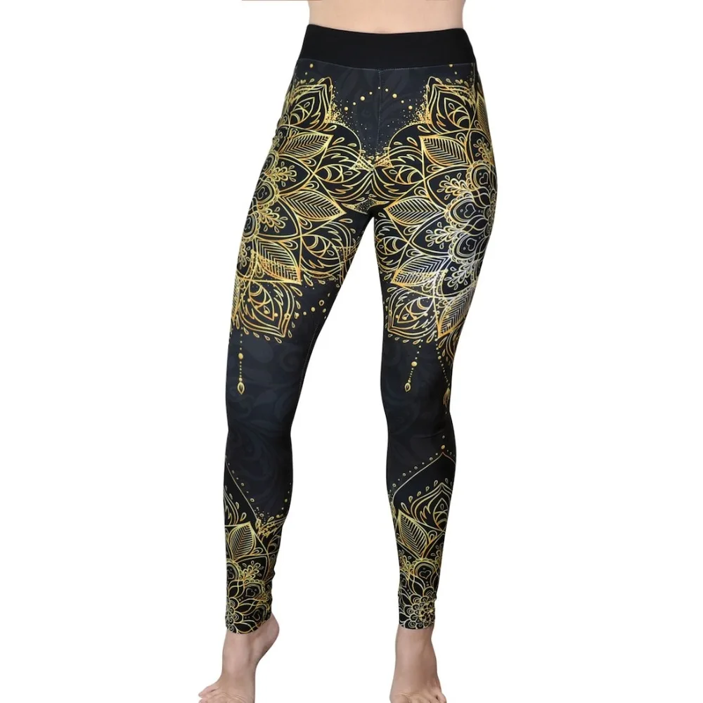 Open Crotch Outdoor Sex Mandala Print Leggings Women Tribal Bohemian Yoga Pants Soft Lightweight Femme Legging Peach Hip Push Up