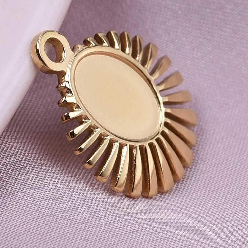 5pcs Gold Sun Charms for DIY Jewellery Making