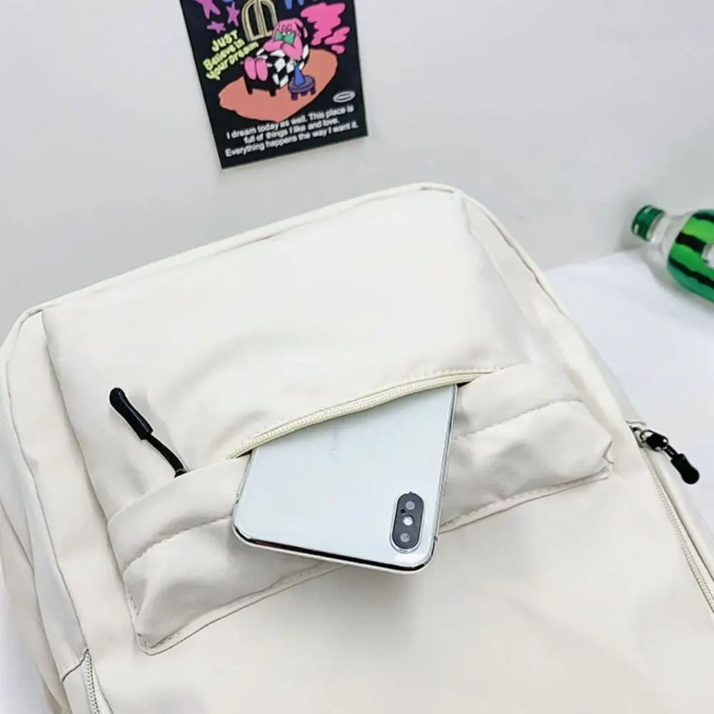 Portable Solid Color Laptop School Bag Simple Oxford Large Capacity Backpack Daypack Waterproof College Backpack Teenagers