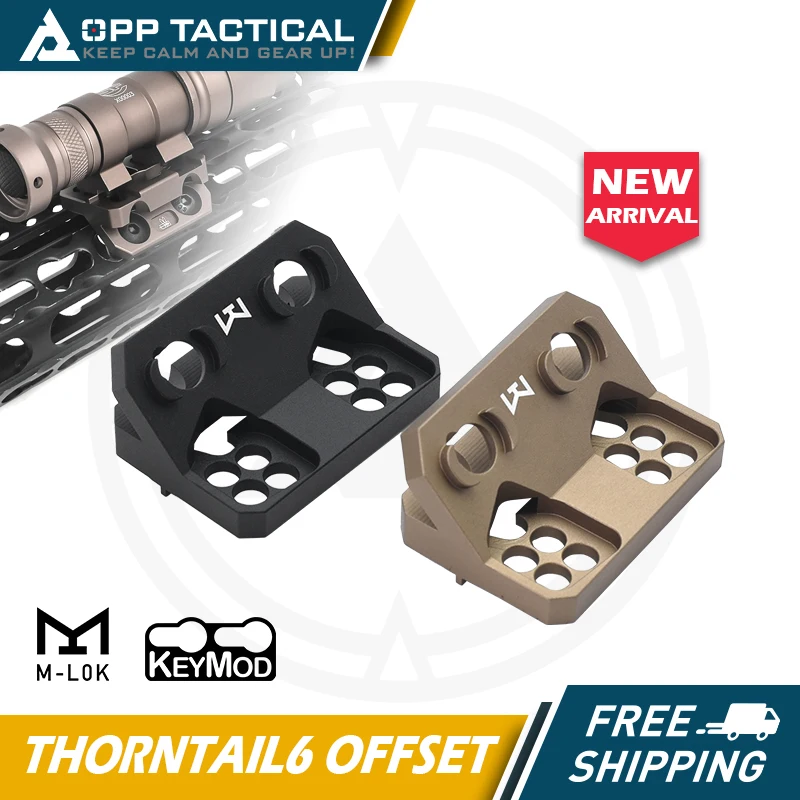 Tactical Thorntail6 Offset Scout Mount Metal MLOK Keymod Rail Airsoft with Original Markings for SF M600 M300 PLHv2 Weapon Light