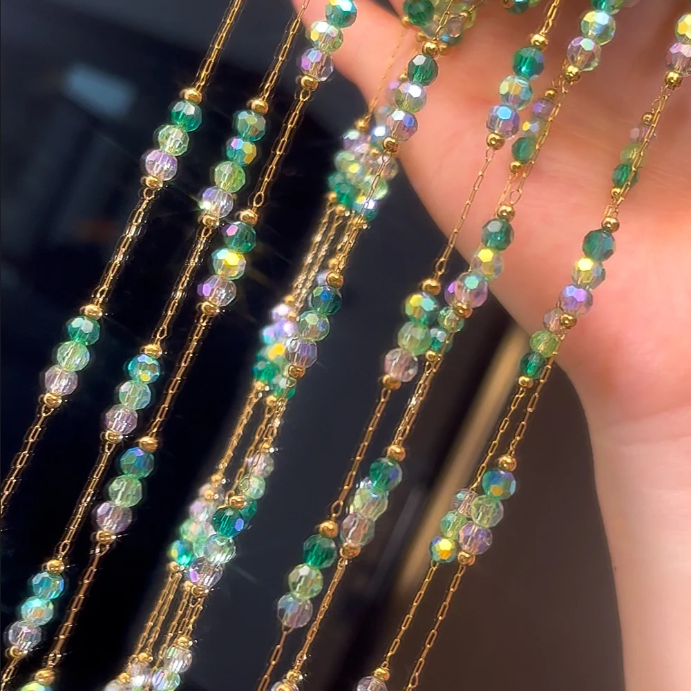 

Stainless Steel Chain Colorful Dark Green Mori Chain for DIY Tassel Chain Handmade Necklace Bracelet Costume Matching Chain